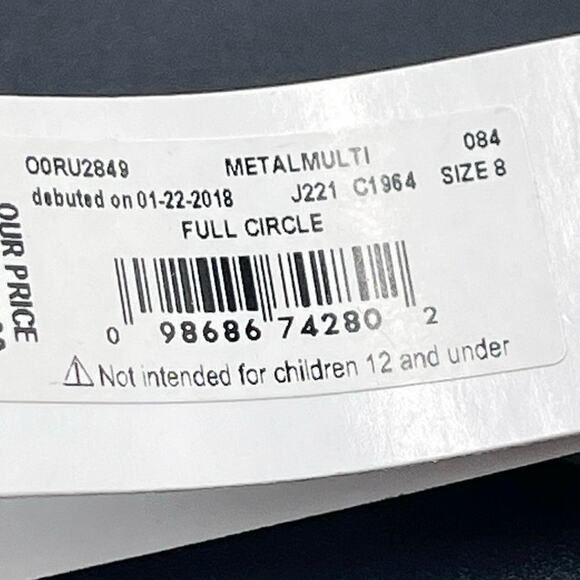 Kate Spade Full Circle Multi Metal Trio Crystal Stackable Band Ring Set 8 New - Picture 3 of 7